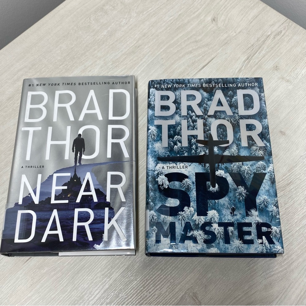 Brad Thor Lot (2) Ex-Library Hardcovers – Near Dark & Spymaster